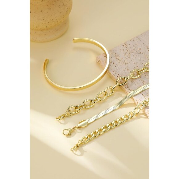 Trio of Adjustable 14K Gold-Plated Bracelets with Cubic Zirconia - Non-Tarnish - Picture 8 of 9